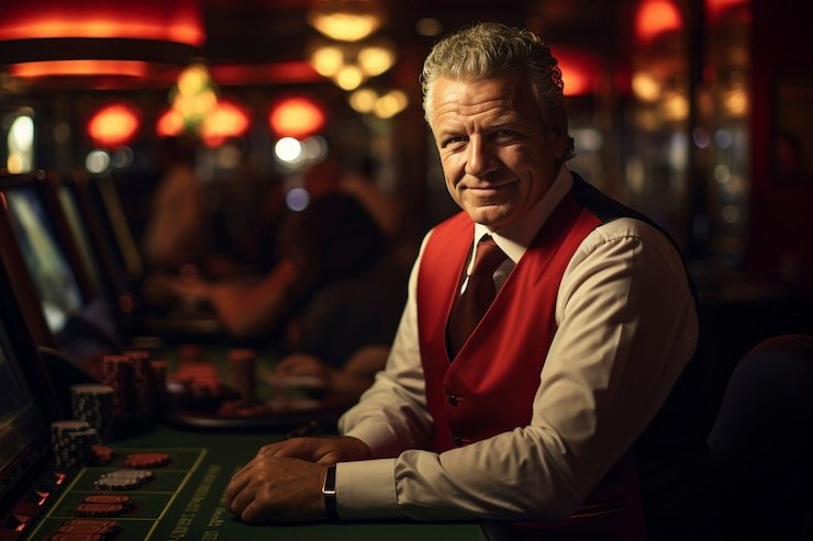 Meja Casino Hold'em live dealer di platform owl toto dengan interface permainan yang jelas